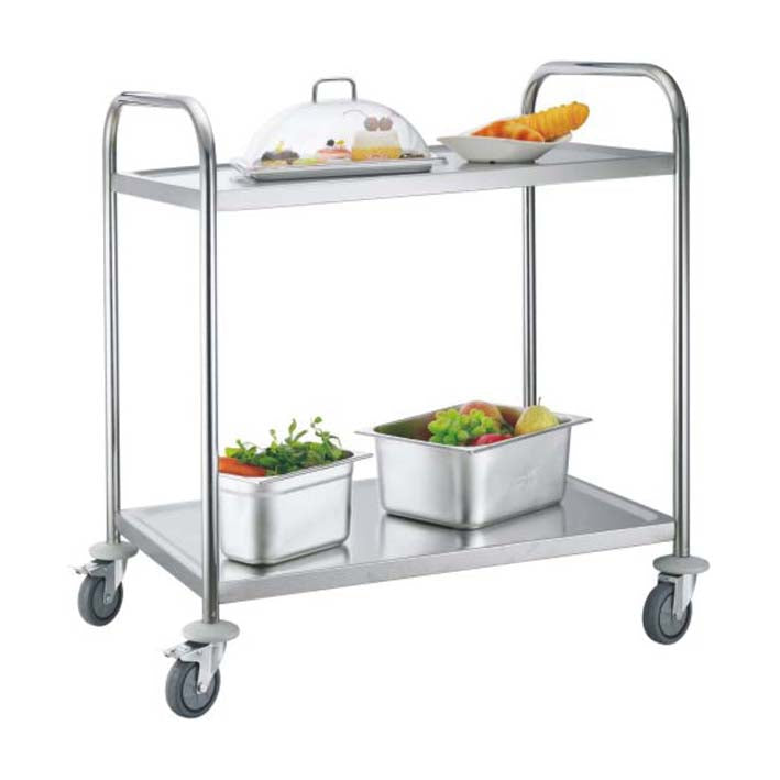 2-Tier Round Tube Service Trolley