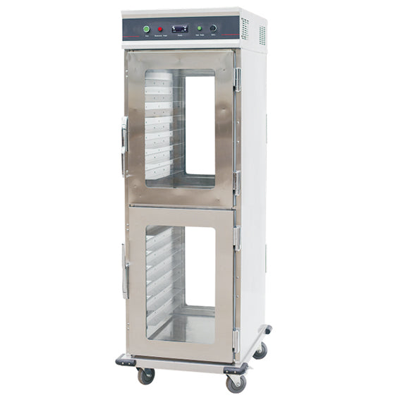 Electric Food Warmer Cart With Four Glass Door - 15 Tier / Bakery Tray*15