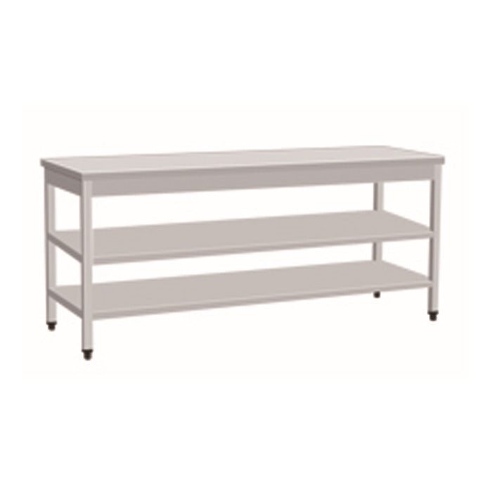 Stainless Steel Work Bench With 2 Under Shelf (Square Tube Leg)