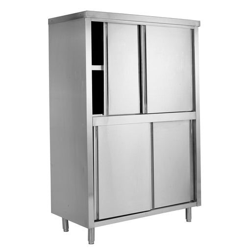 Stainless Steel Upright Cabinet with 4-Sliding Door