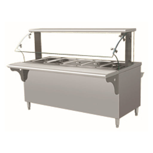 Stainless Steel Hot Bain-Marie Station with Glass Cover