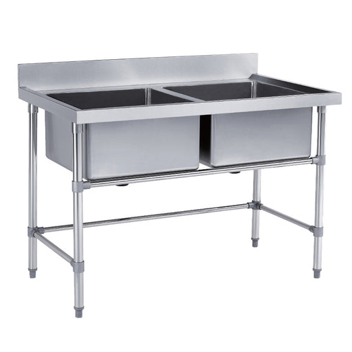 Stainless Steel 2-Bowl Sink With Backsplash