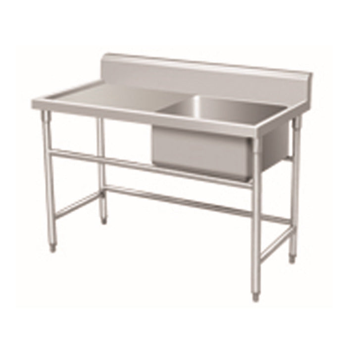 Stainless Steel 1-Bowl Sink Bench With Backsplash