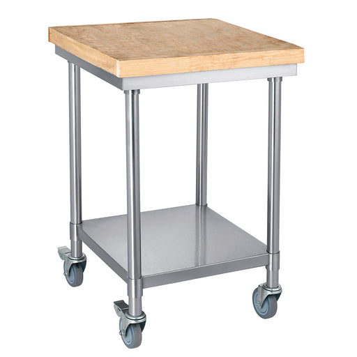 Stainless Steel Mobile Bench With Wooden/Plastic Cutting Board