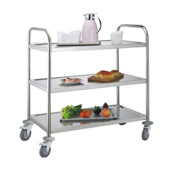 3-Tier Round Tube Service Trolley