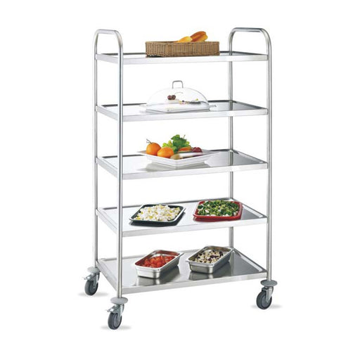 5-Tier Round Tube Service Trolley