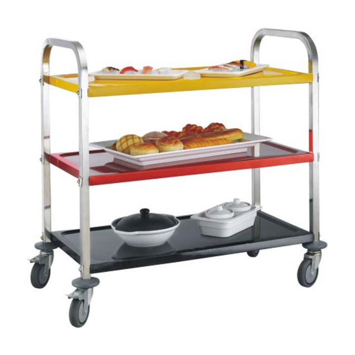 3-Tier Serving Trolley with Colourful Trays