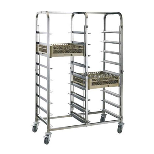 9-Tier Dual Row Dishwasher Basket Trolley