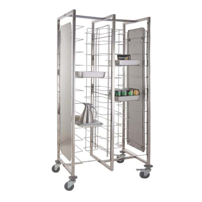 12-Tier Dual Row Wire Rack Trolley with side Panels