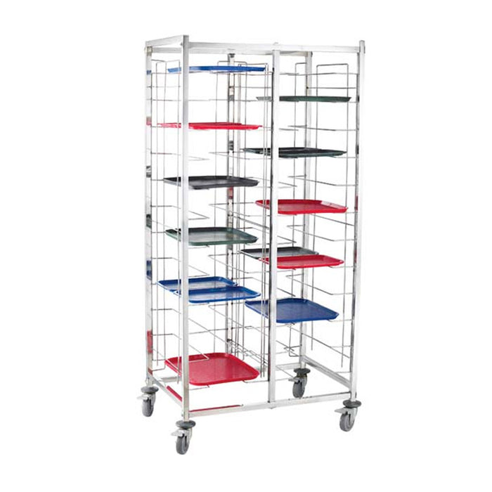 12-Tier Dual Row Wire Rack Trolley Without side Panels
