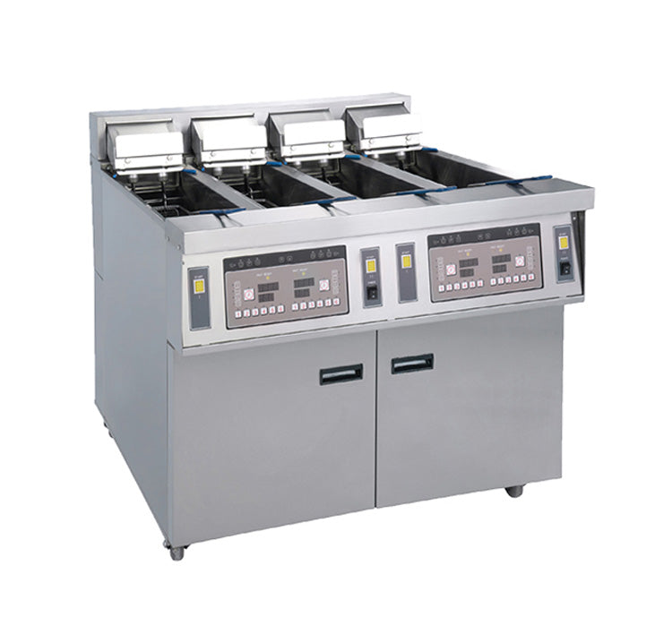 4 Tank and 4 Basket Electric Open Fryer with Oil Pump (Digital Control)