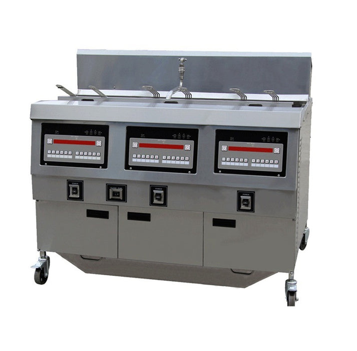 3 Tank and 6 Basket Electric Open Fryer with Oil Pump (Digital Control)