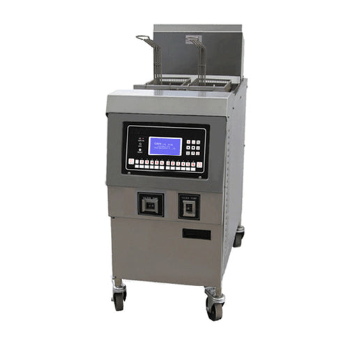 1 Tank and 2 Basket Electric Open Fryer with Oil Pump and LCD Panel (Digital Control)