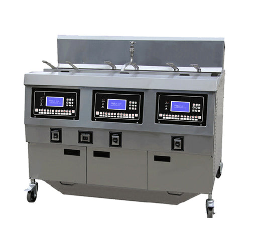 3 Tank and 6 Basket Electric Open Fryer with Oil Pump and LCD Panel (Digital Control)