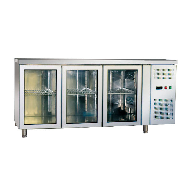 European Style Counter Refrigerator With Three Glass Door (Standard Ventilated Series)