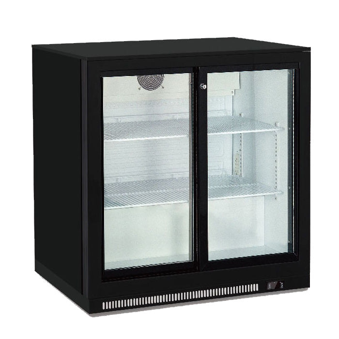 Back Bar Cooler With Two Glass Door (Black)
