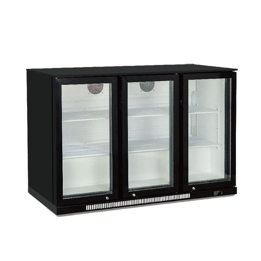 Back Bar Cooler With Three Glass Door (Black)